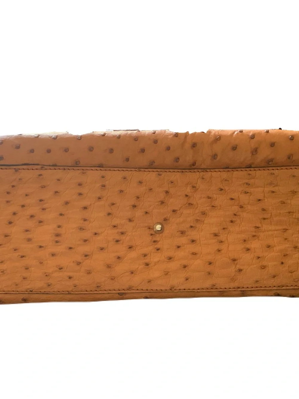 Warm Tan Brown Genuine Ostrich Glazed Brown Alligator Trim Doctor Bag USA Made